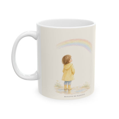 El firmamento anuncia la obra de sus manos | Taza bíblica para café | Salmo 19:1 — 11 oz · Cara ilustrada
