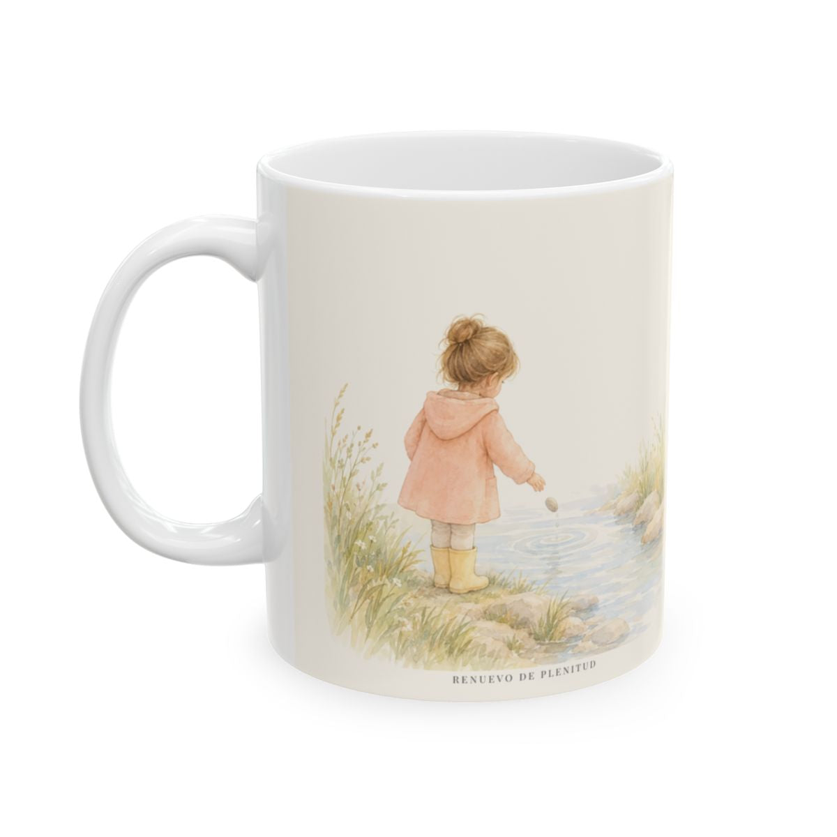 El Señor te sostiene | Taza cristiana para regalar | Salmo 55:22 — 11 oz · Cara ilustrada