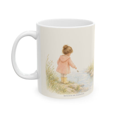 El Señor te sostiene | Taza cristiana para regalar | Salmo 55:22 — 11 oz · Cara ilustrada