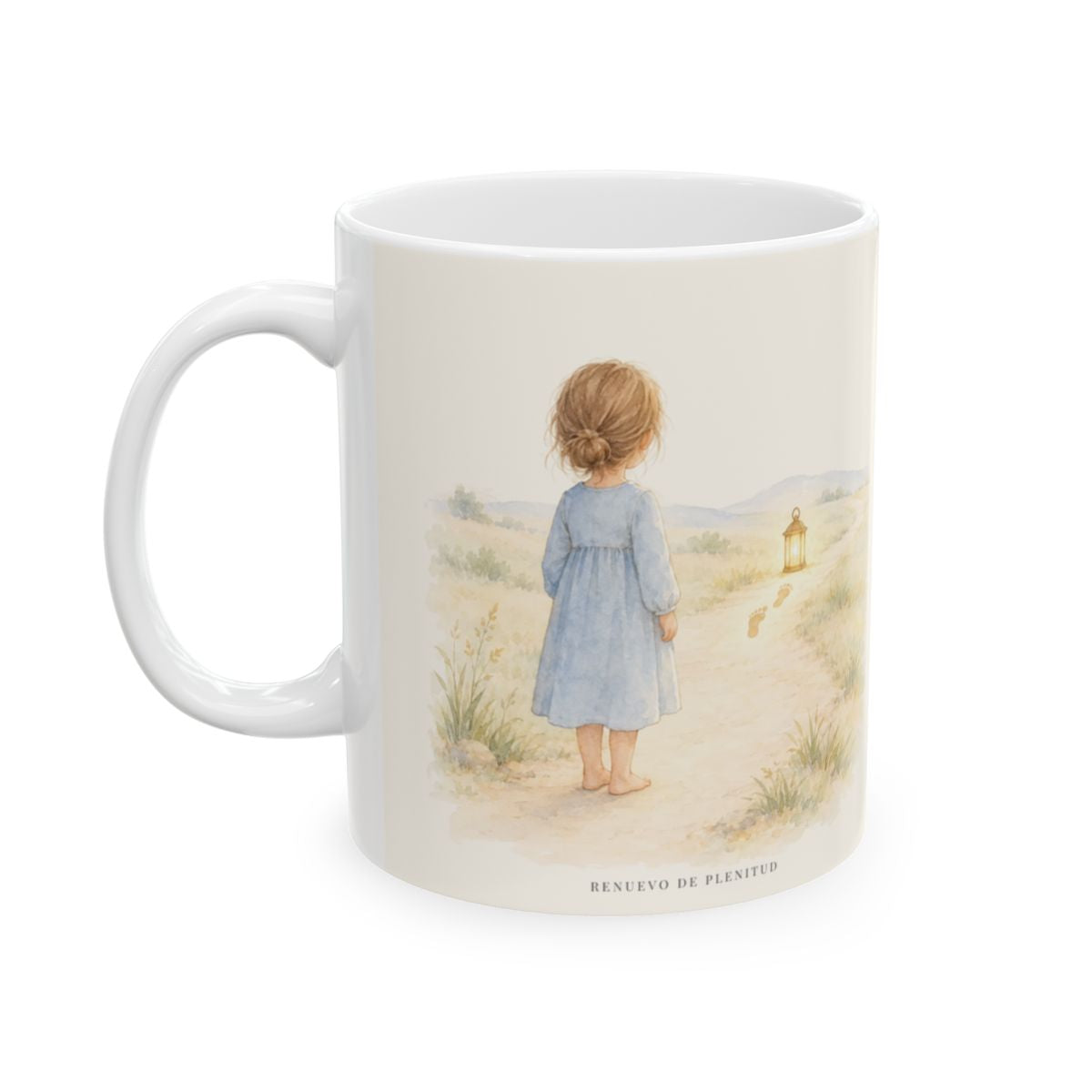 El Señor no me deja ni me abandona | Taza cristiana para regalar | Josué 1:9 — 11 oz · Cara ilustrada