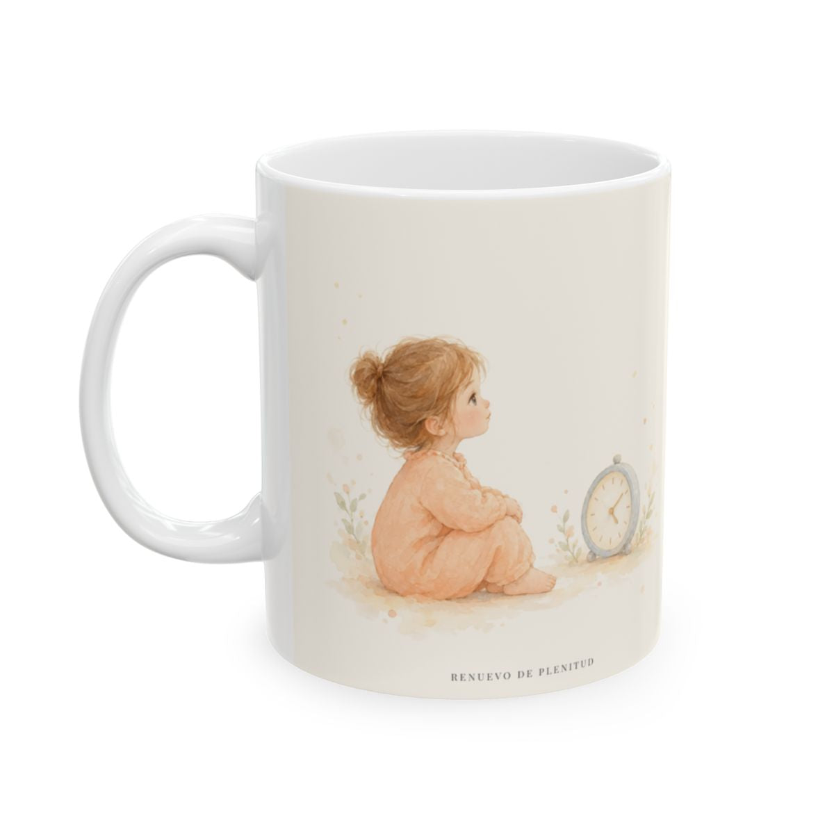 Esfuérzate, y aliéntese tu corazón | Taza bíblica para café | Salmo 27:14 — 11 oz · Cara ilustrada