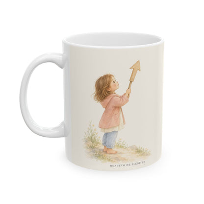 Que Él sea el centro de todo | Taza cristiana en dos tamaños | Juan 3:30 — 11 oz · Cara ilustrada