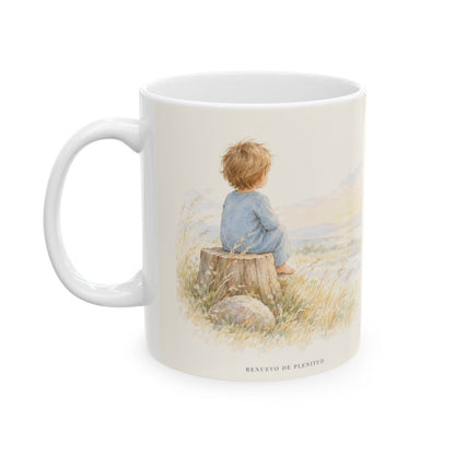 Yo, Jehová, no cambio | Taza devocional de fe | Malaquías 3:6 — 11 oz · Cara ilustrada