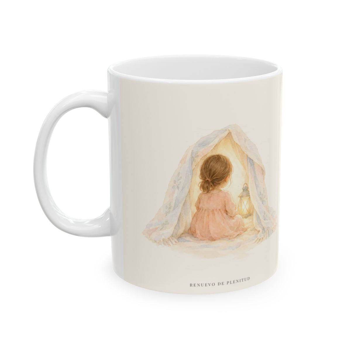 Dios es mi refugio en todo tiempo | Taza bíblica de cerámica | Salmo 62:6 — 11 oz · Cara ilustrada