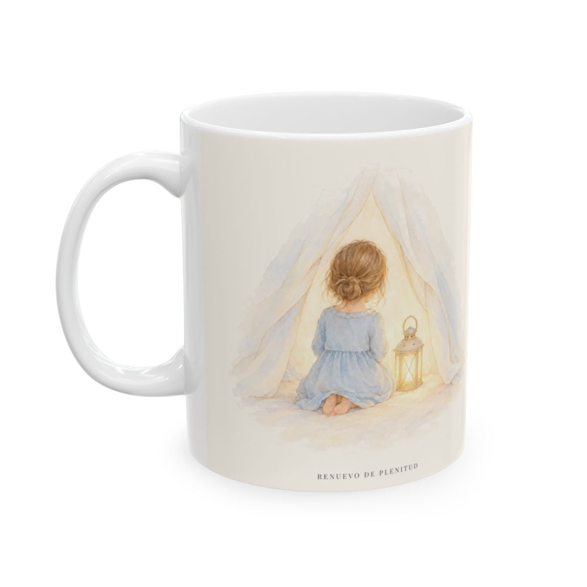 En Dios estoy seguro y conocido | Taza cristiana en dos tamaños | Colosenses 3:3 — 11 oz · Cara ilustrada