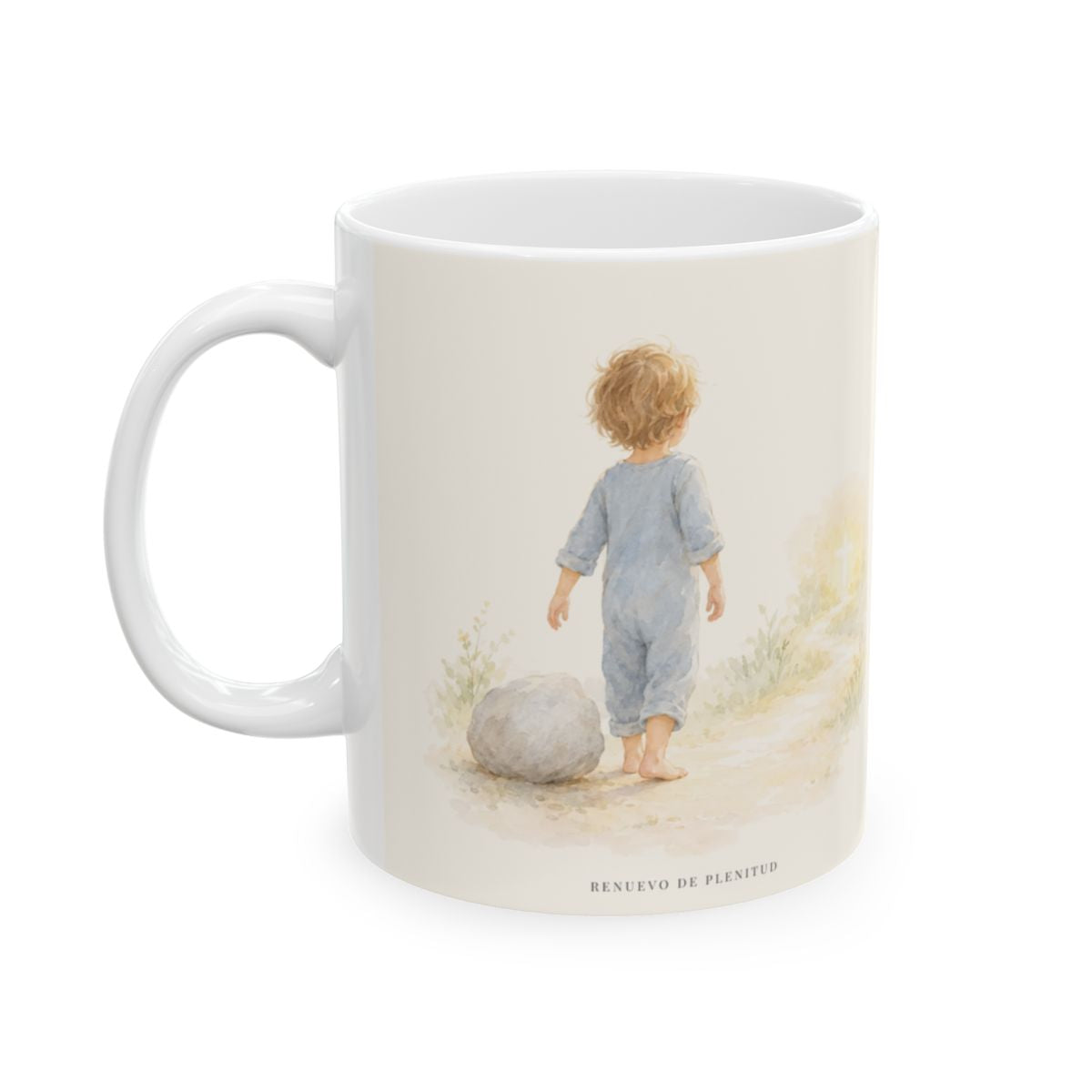 Ven a mí y yo te haré descansar | Taza con arte cristiano | Mateo 11:28 — 11 oz · Cara ilustrada