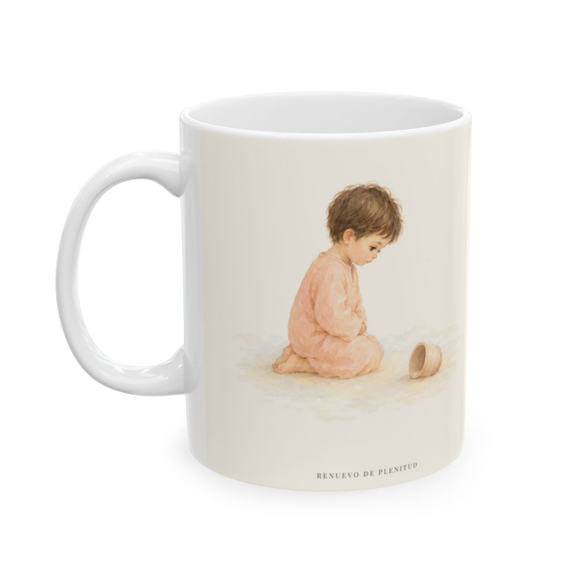 En mi debilidad se perfecciona su poder | Taza devocional de fe | 2 Corintios 12:9 — 11 oz · Cara ilustrada