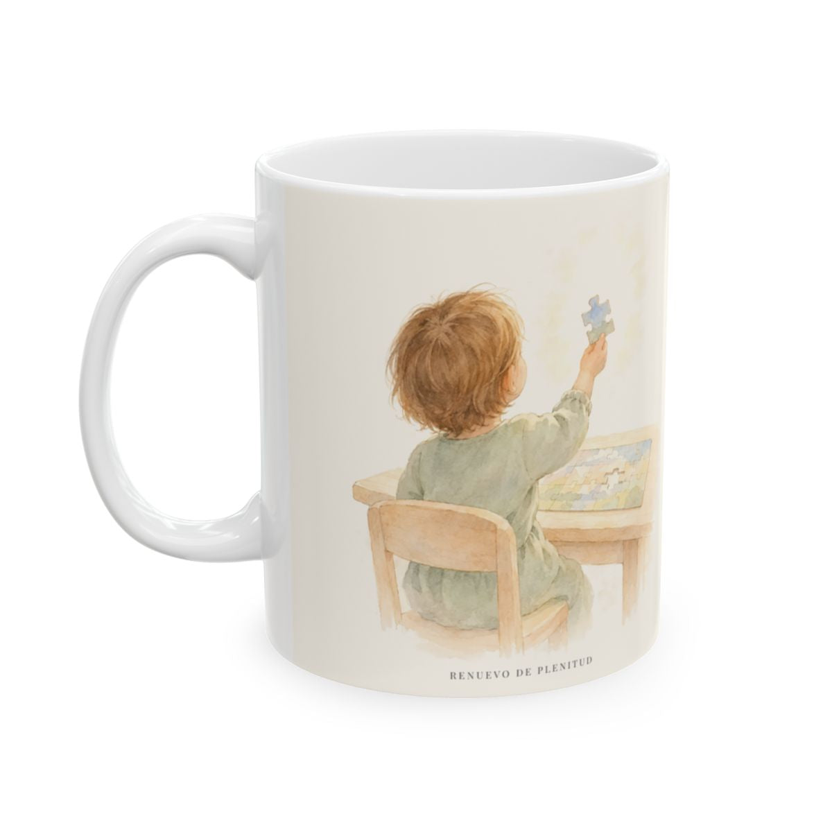 La sabiduría de Dios supera a la mía | Taza cristiana en dos tamaños | Isaías 55:9 — 11 oz · Cara ilustrada