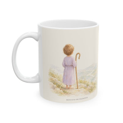 Tu vara y Tu cayado me infunden aliento | Taza devocional ilustrada | Salmo 23:4 — 11 oz · Cara ilustrada