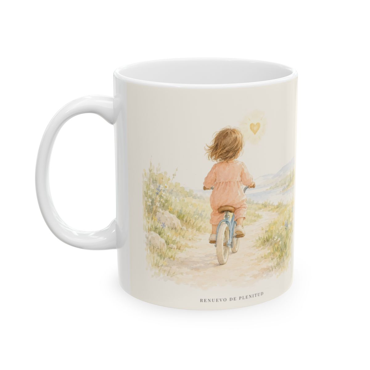 El Señor me aconseja con amor | Taza cristiana con frase devocional | Salmo 32:8 — 11 oz · Cara ilustrada
