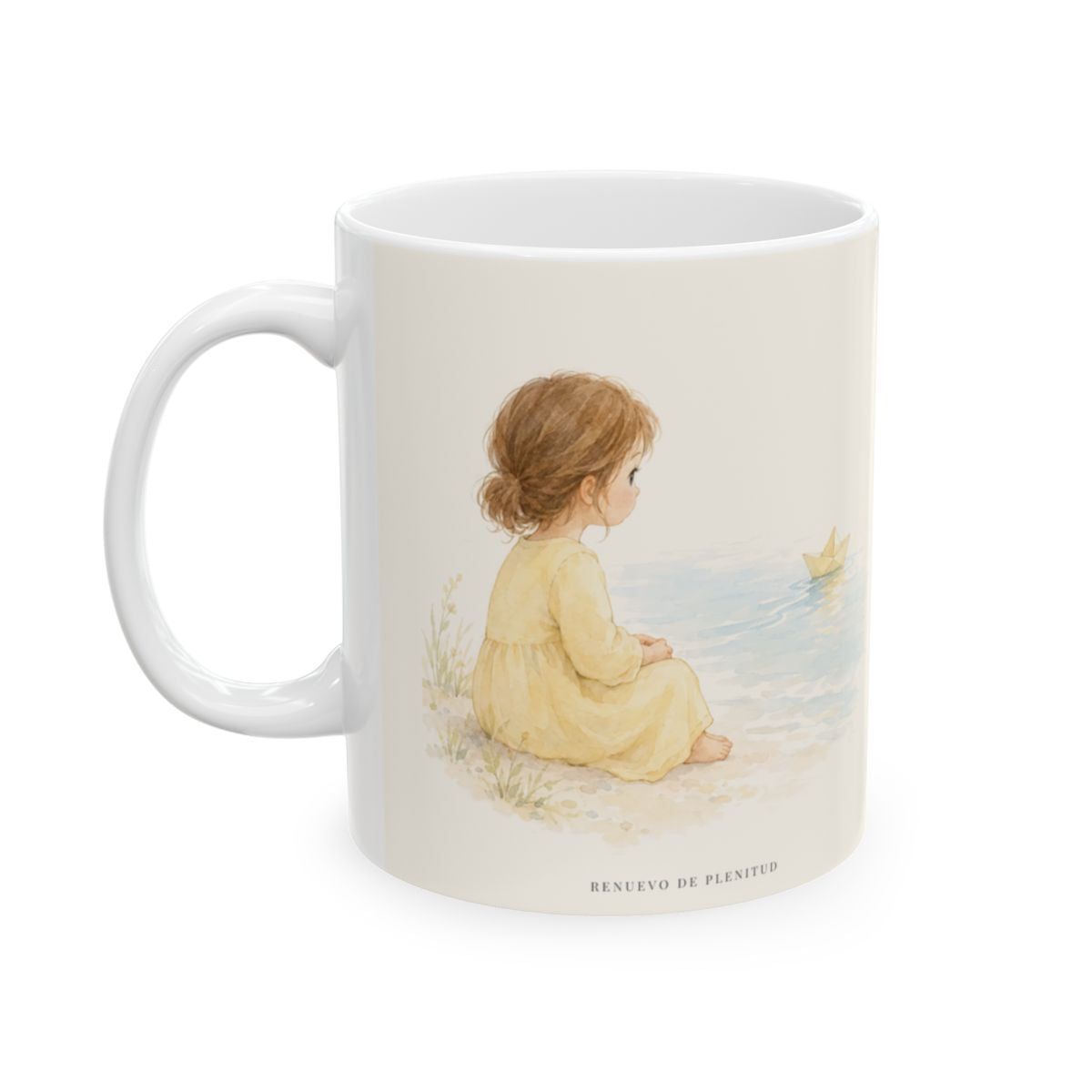 Él piensa en mí con cariño | Taza cristiana para regalar | 1 Pedro 5:7 — 11 oz · Cara ilustrada