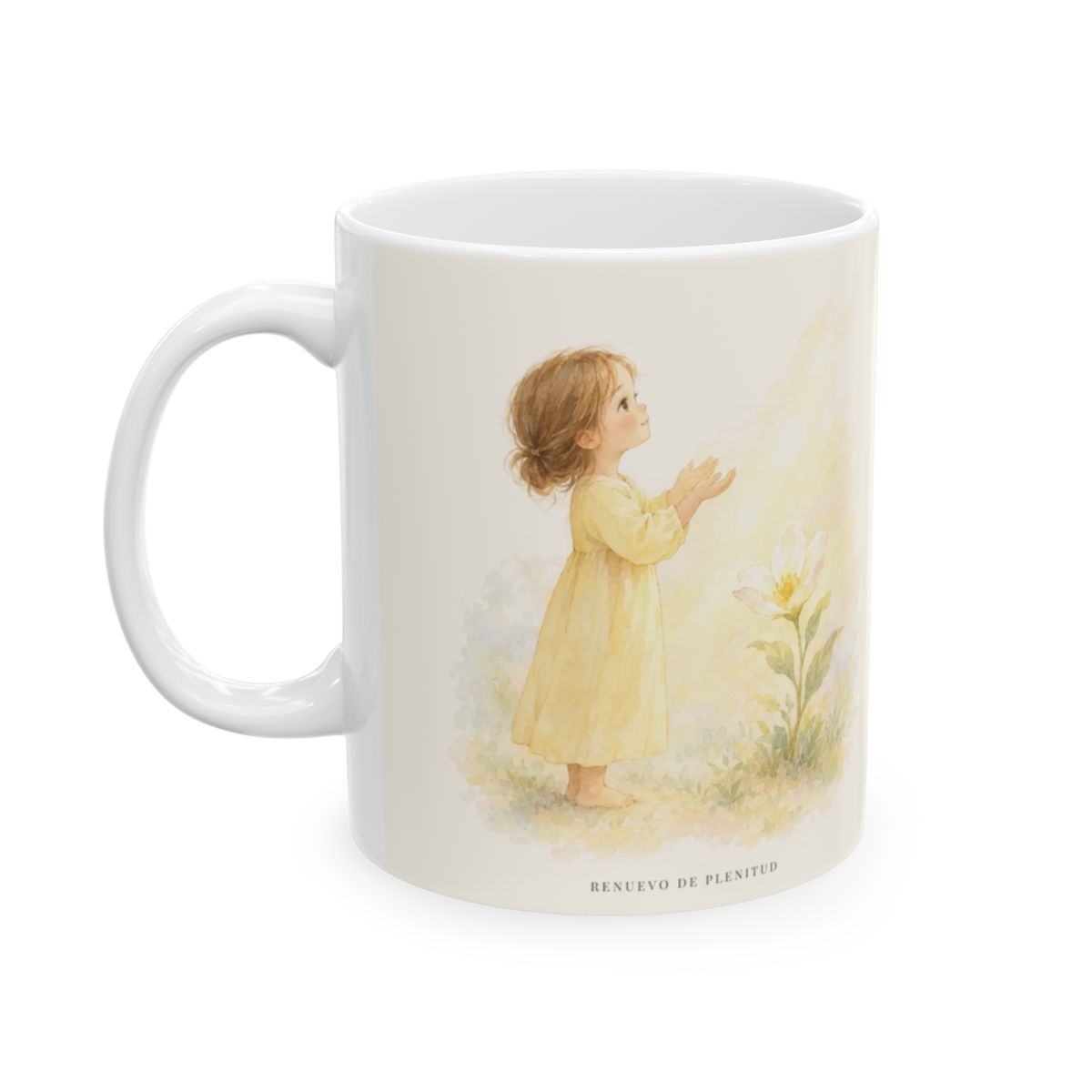 Dios se deja ver por el corazón sencillo | Taza de inspiración bíblica | Mateo 5:8 — 11 oz · Cara ilustrada