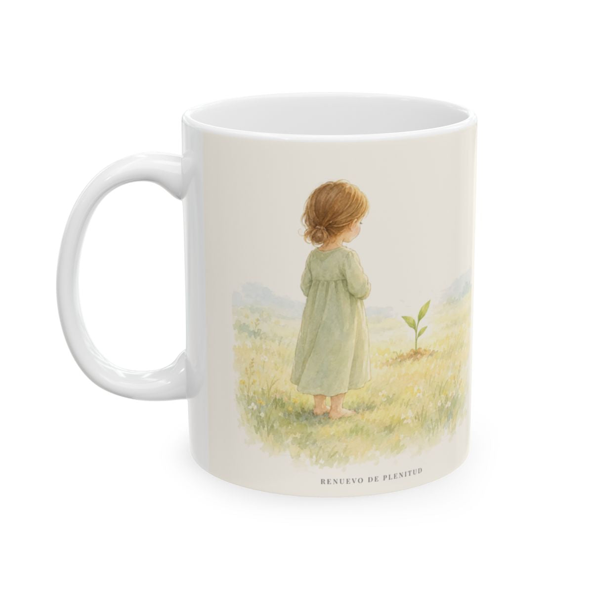 Ya no habrá muerte ni dolor | Taza cristiana para regalar | Apocalipsis 21:4 — 11 oz · Cara ilustrada