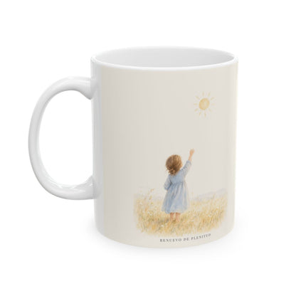 Buscad primero el reino de Dios | Taza con arte cristiano | Mateo 6:33 — 11 oz · Cara ilustrada