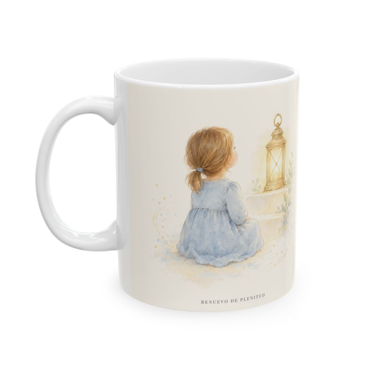 Mi fortaleza viene del Señor | Taza cristiana en dos tamaños | Isaías 41:10 — 11 oz · Cara ilustrada