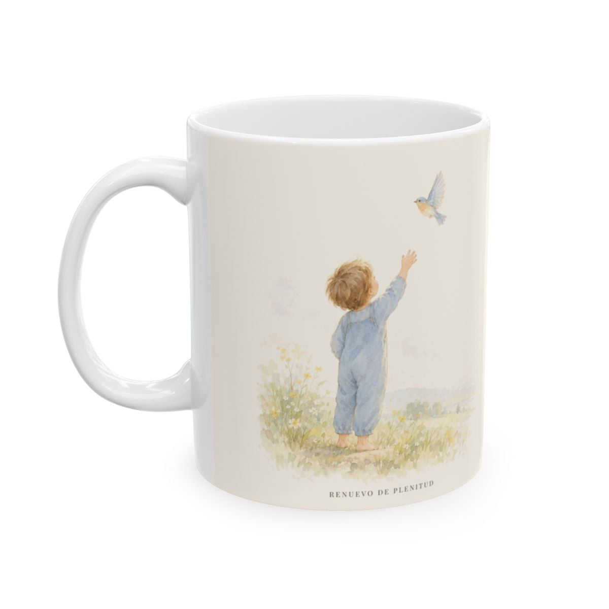 Tu Padre celestial cuida de mí | Taza cristiana para regalar | Mateo 6:26 — 11 oz · Cara ilustrada