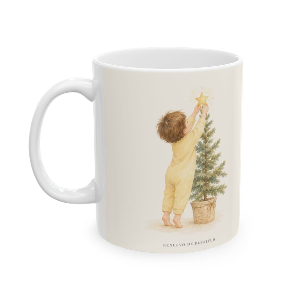 En Cristo habita la plenitud de Dios | Taza cristiana con frase devocional | Colosenses 2:9 — 11 oz · Cara ilustrada