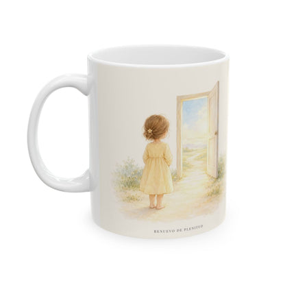 Dios abre camino donde no lo hay | Taza cristiana en dos tamaños | Isaías 43:19 — 11 oz · Cara ilustrada