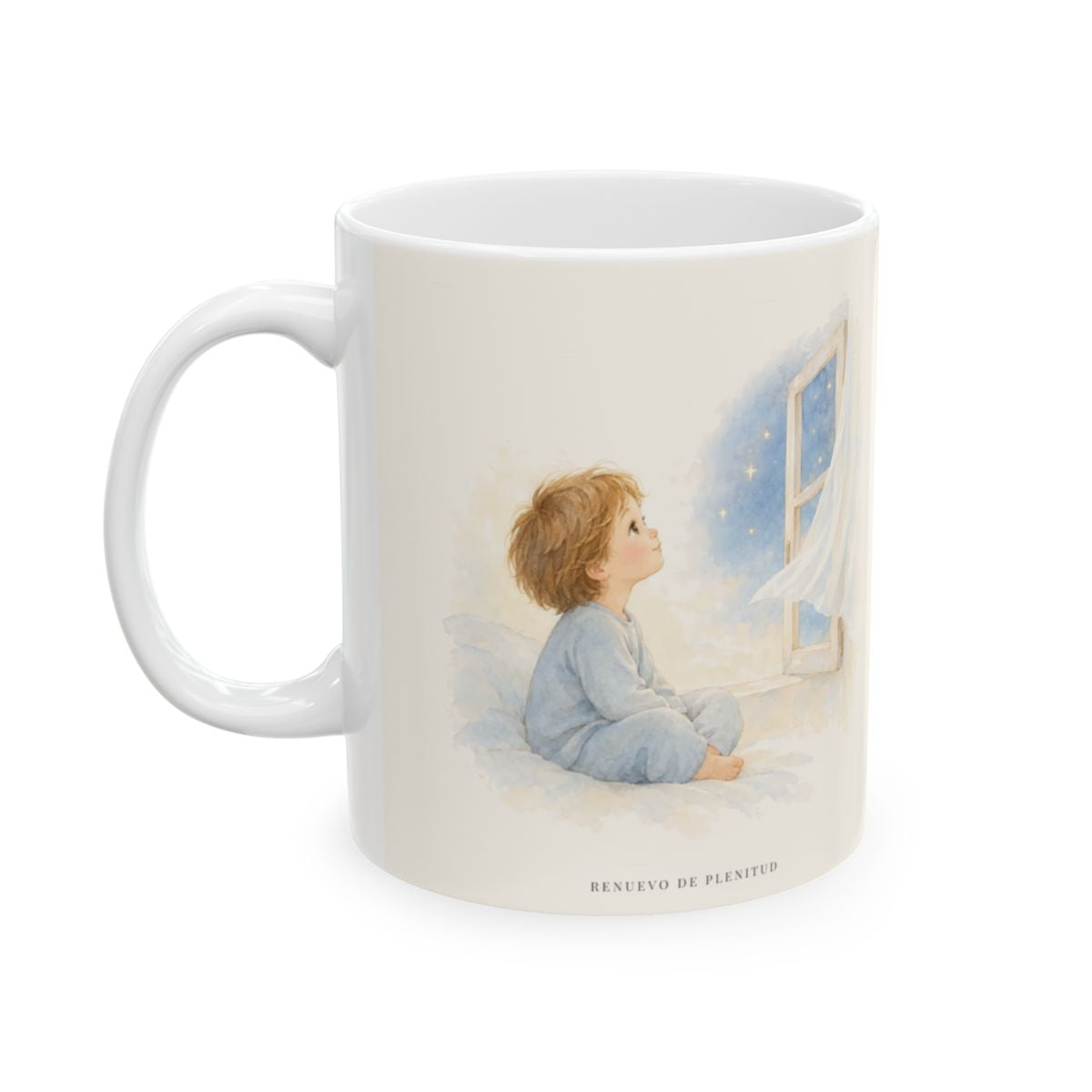 El Señor está cerca de mí | Taza de inspiración bíblica | Filipenses 4:7 — 11 oz · Cara ilustrada