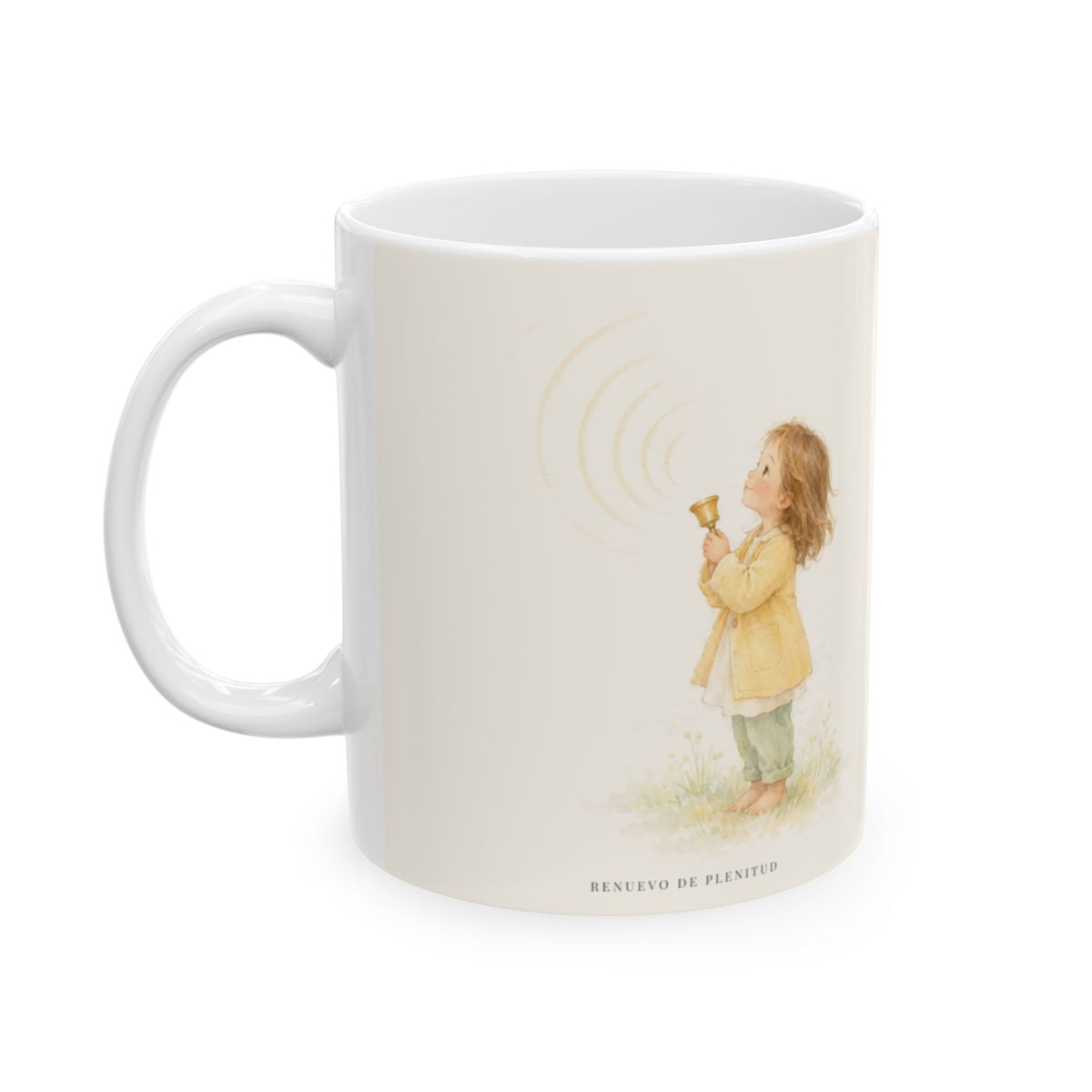 El amigo del esposo se alegra | Taza bíblica de cerámica | Juan 3:29 — 11 oz · Cara ilustrada