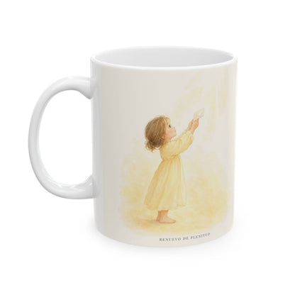 Con acción de gracias, presenta todo a Dios | Taza bíblica para café | Filipenses 4:6 — 11 oz · Cara ilustrada