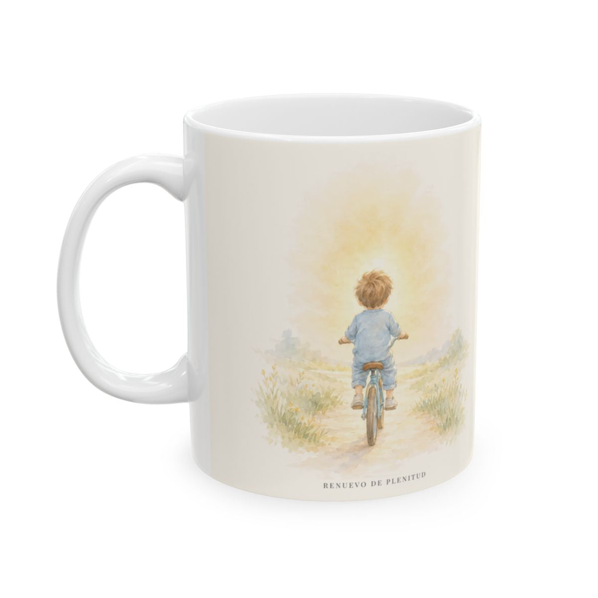 Dios es fiel y no deja a medias lo que promete | Taza bíblica de cerámica | Filipenses 1:6 — 11 oz · Cara ilustrada