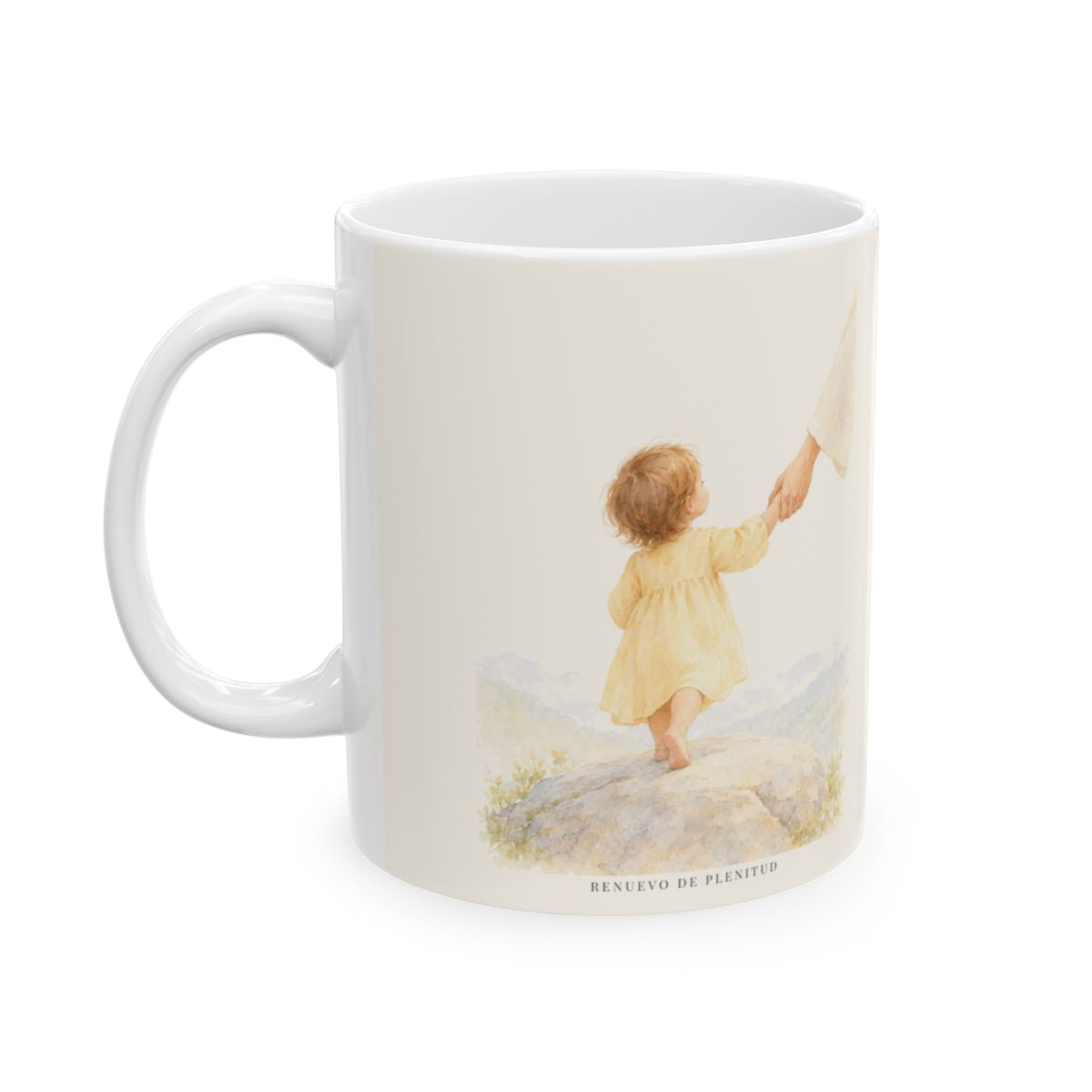 El Señor es mi fortaleza eterna | Taza con arte cristiano | Isaías 26:3-4 — 11 oz · Cara ilustrada