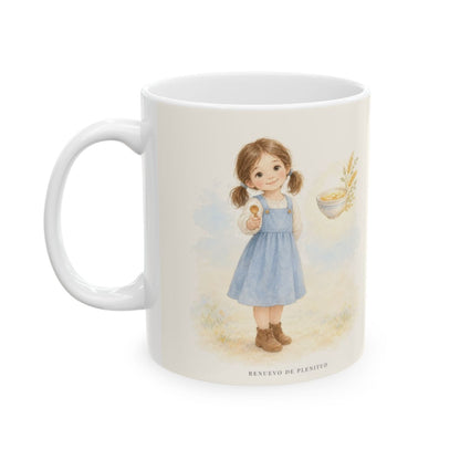 Gustad, y ved que es bueno Jehová | Taza cristiana en dos tamaños | Salmo 34:8 — 11 oz · Cara ilustrada