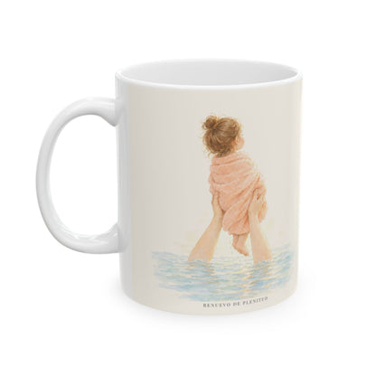 El Señor es mi libertador | Taza bíblica para café | Salmo 18:2 — 11 oz · Cara ilustrada