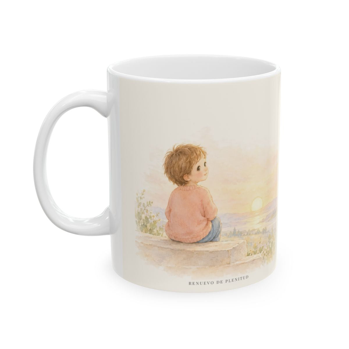 El día habla de la grandeza de Dios | Taza con arte cristiano | Salmo 19:1 — 11 oz · Cara ilustrada