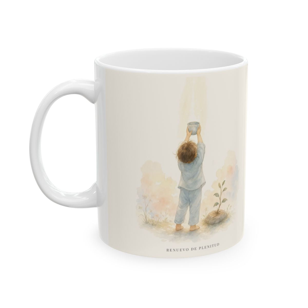 Su gracia me basta | Taza bíblica para café | 2 Corintios 12:9 — 11 oz · Cara ilustrada