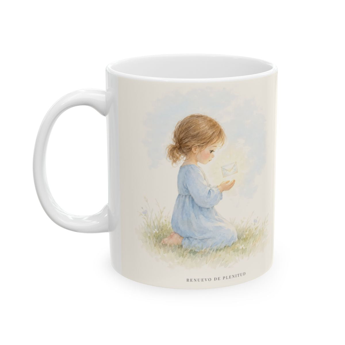 Dios siempre escucha a sus hijos | Taza cristiana en dos tamaños | Lucas 18:1 — 11 oz · Cara ilustrada