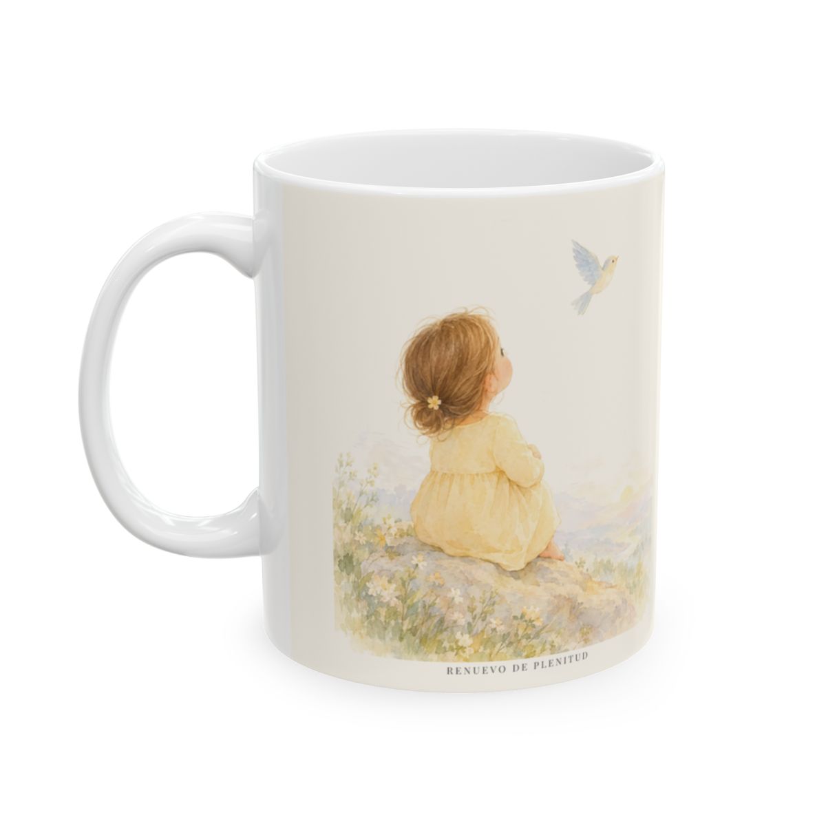 Si subo a los cielos, allí estás Tú | Taza cristiana con frase devocional | Salmo 139:8 — 11 oz · Cara ilustrada