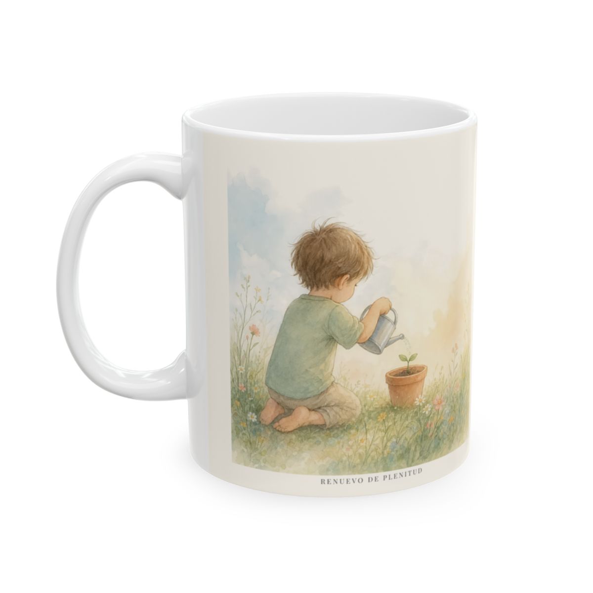 El que comenzó en ti la buena obra la terminará | Taza de fe para cada mañana | Filipenses 1:6 — 11 oz · Cara ilustrada