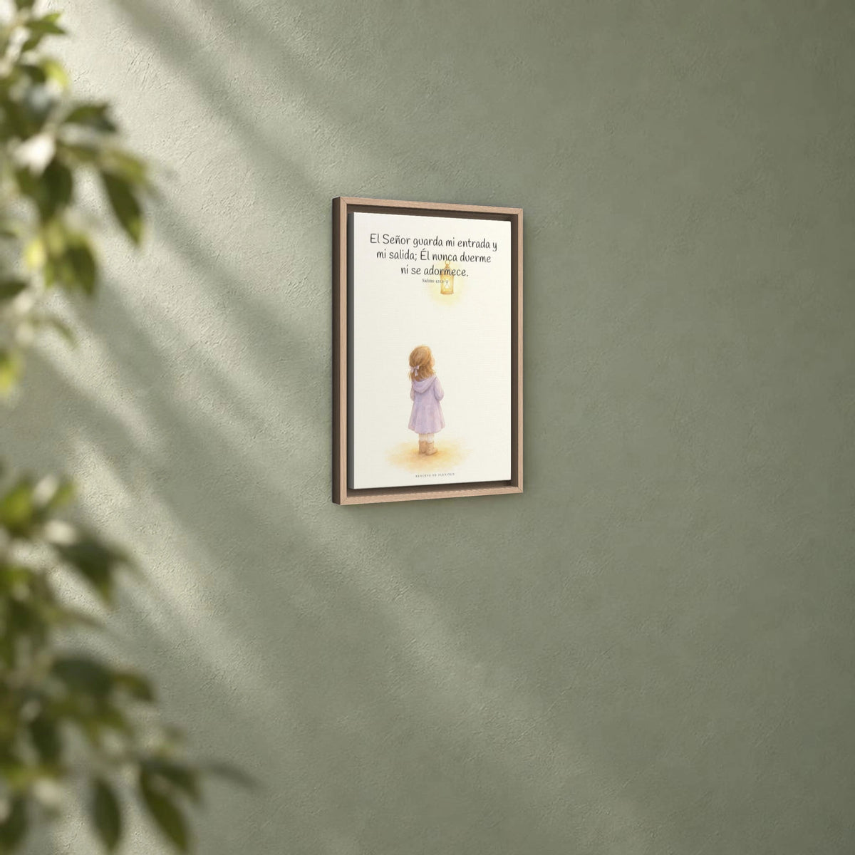 El Señor guarda mi entrada y mi salida | Decoración de fe para pared | Salmo 121:1-2 — 12×18 pulgadas, marco natural, vista angular ambiental del marco flotante, escala física calibrada