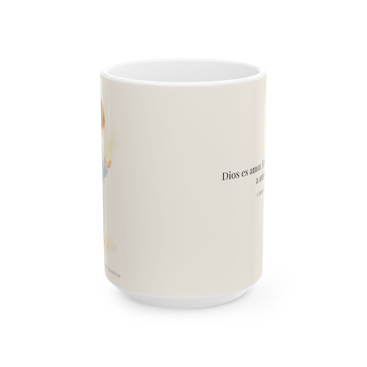 Quien no ama no conoce a Dios, porque Dios es amor | Taza bíblica de cerámica | 1 Juan 4:8