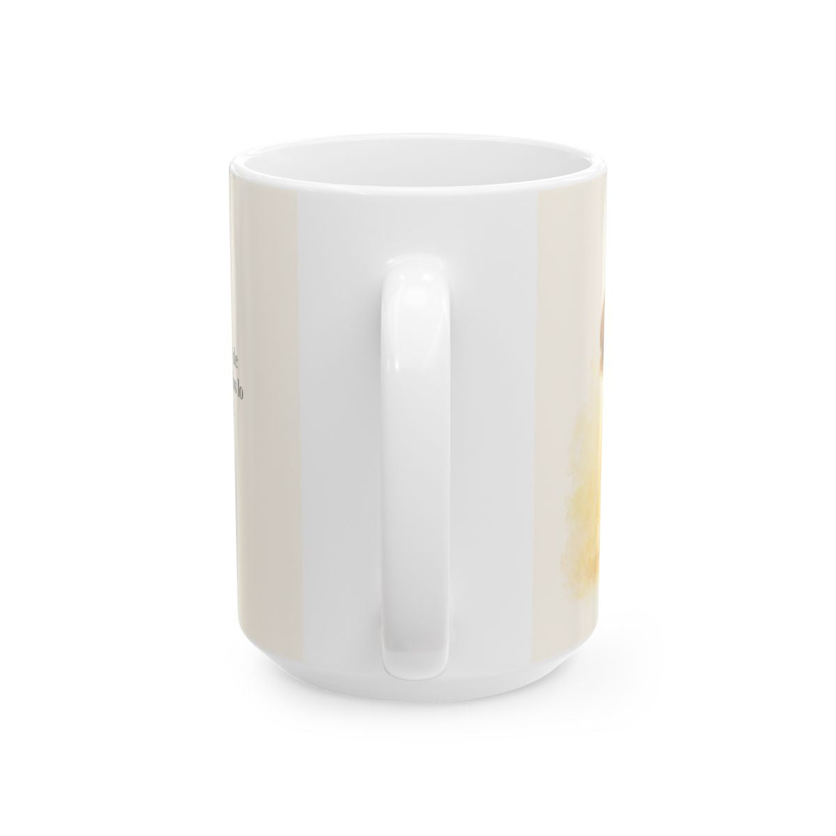Con acción de gracias, presenta todo a Dios | Taza bíblica para café | Filipenses 4:6 — 15 oz · Vista posterior