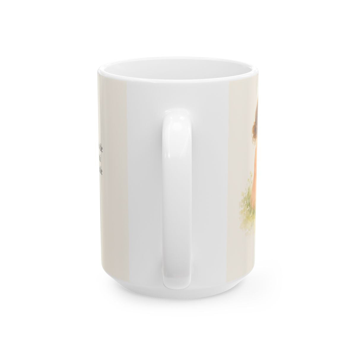 Dios de mi salvación, tú eres mi alegría | Taza de fe para cada mañana | Habacuc 3:17-18 — 15 oz · Vista posterior