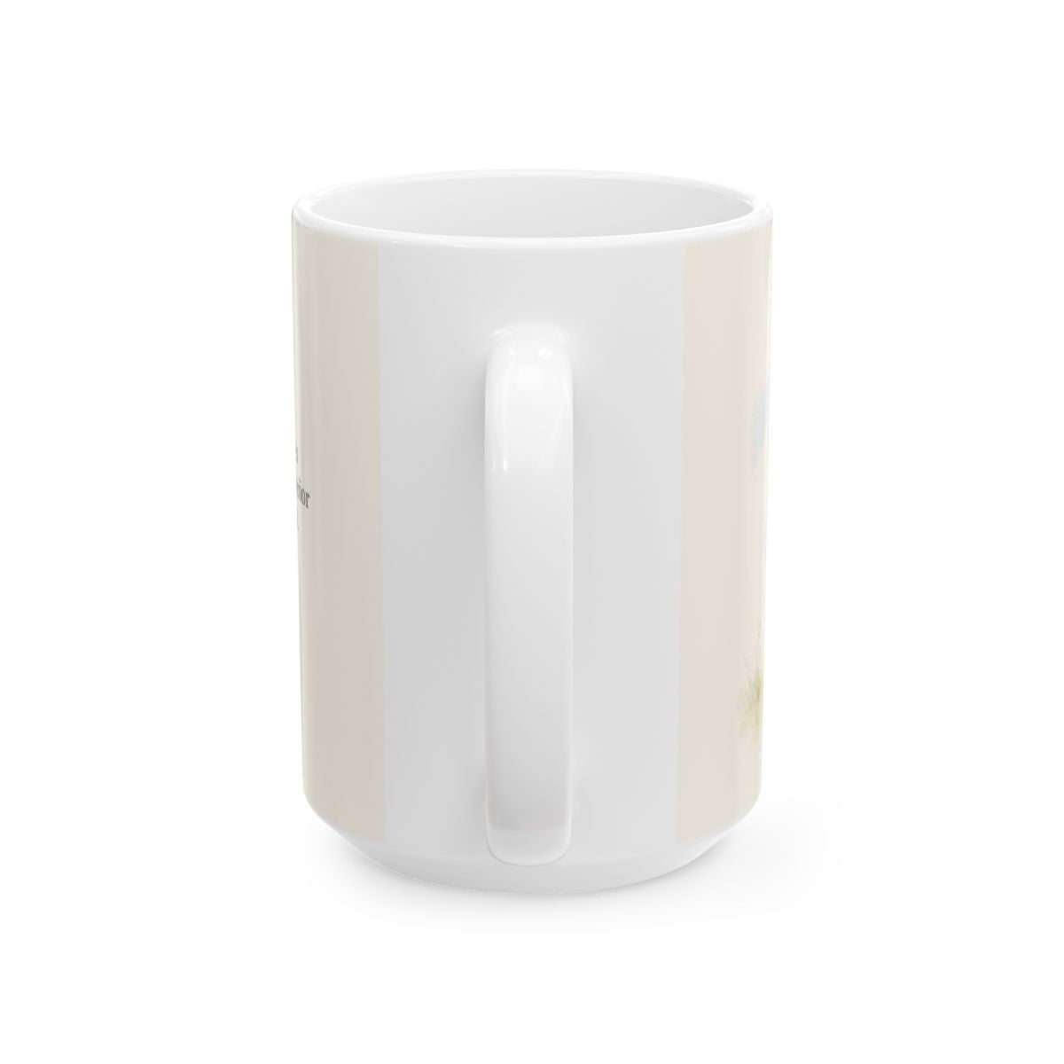 La voz de Jehová es poderosa y llena de majestad | Taza cristiana con frase devocional | Salmo 29:4 — 15 oz · Vista posterior