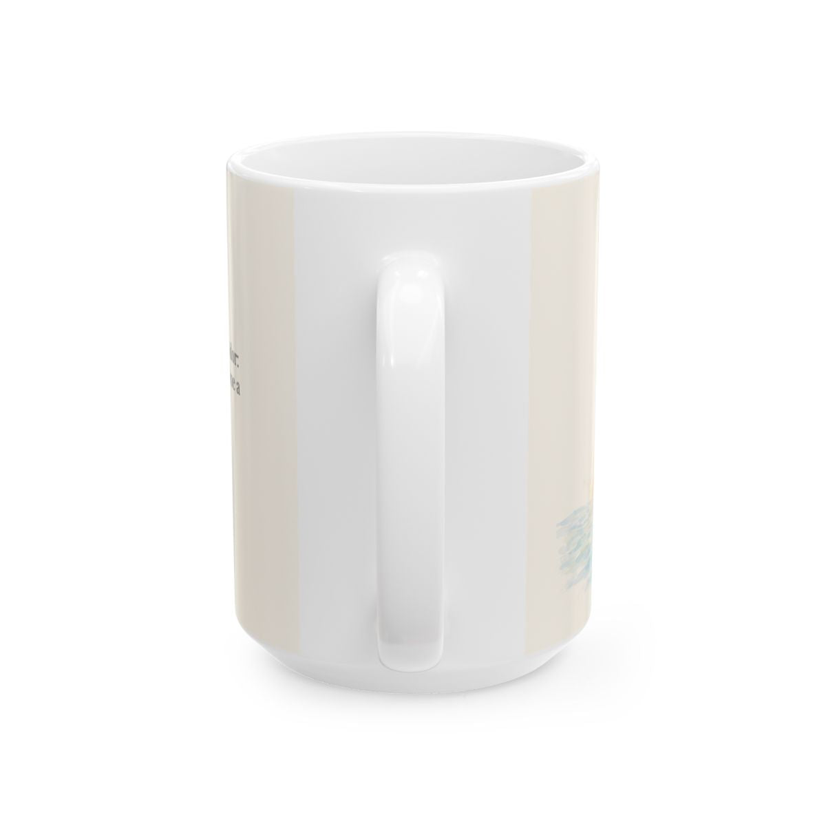 El Señor es mi libertador | Taza bíblica para café | Salmo 18:2 — 15 oz · Vista posterior