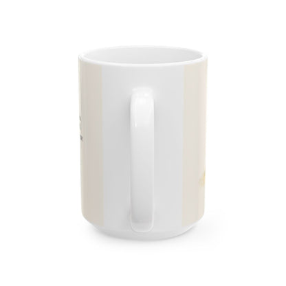 En la quietud, mi alma espera en Dios | Taza cristiana en dos tamaños | Salmo 62:1 — 15 oz · Vista posterior