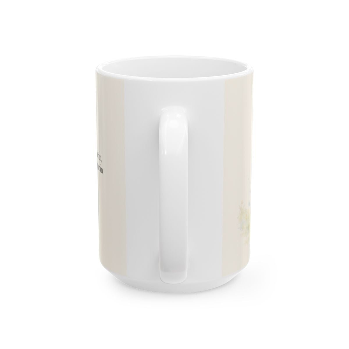Correrán y no se cansarán | Taza devocional de fe | Isaías 40:31 — 15 oz · Vista posterior
