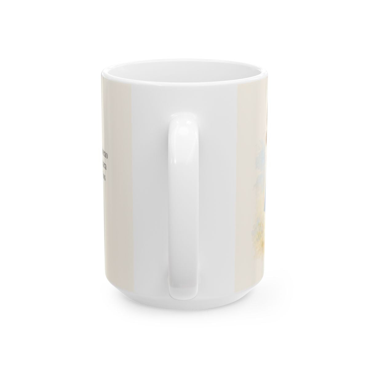 Gustad, y ved que es bueno Jehová | Taza cristiana en dos tamaños | Salmo 34:8 — 15 oz · Vista posterior
