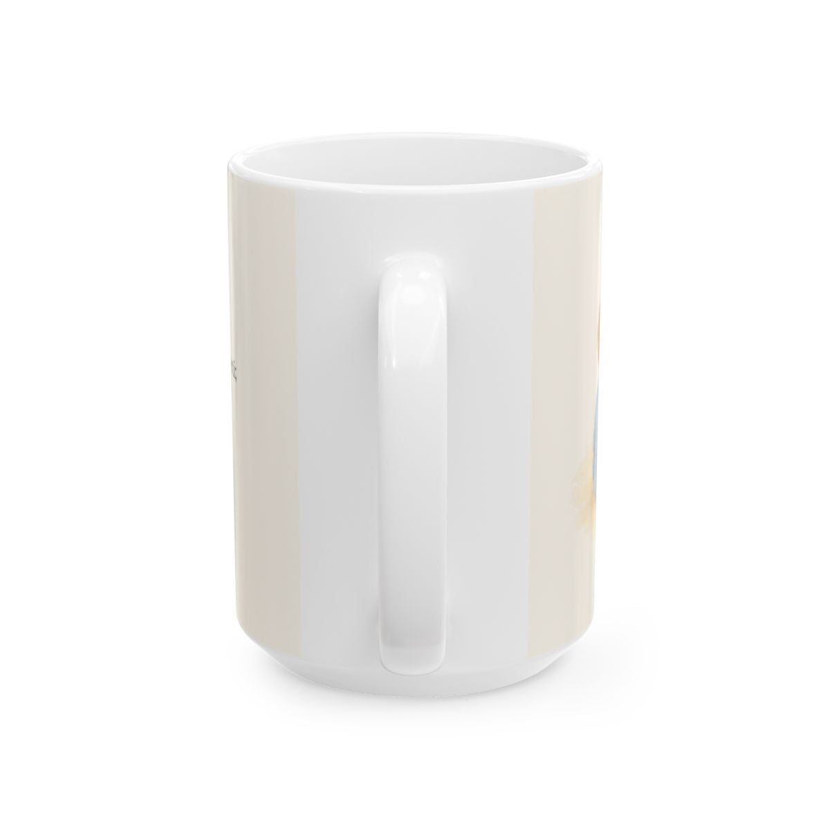 Jehová peleará por ti | Taza con arte cristiano | Éxodo 14:13 — 15 oz · Vista posterior