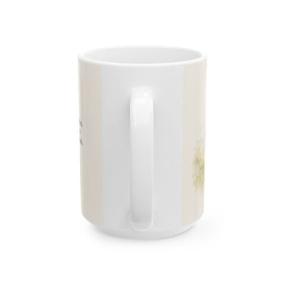 El Señor no te dejará solo | Taza cristiana en dos tamaños | Deuteronomio 31:8 — 15 oz · Vista posterior