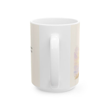 En el Señor mi alma reposa tranquila | Taza cristiana con frase devocional | Marcos 4:39 — 15 oz · Vista posterior