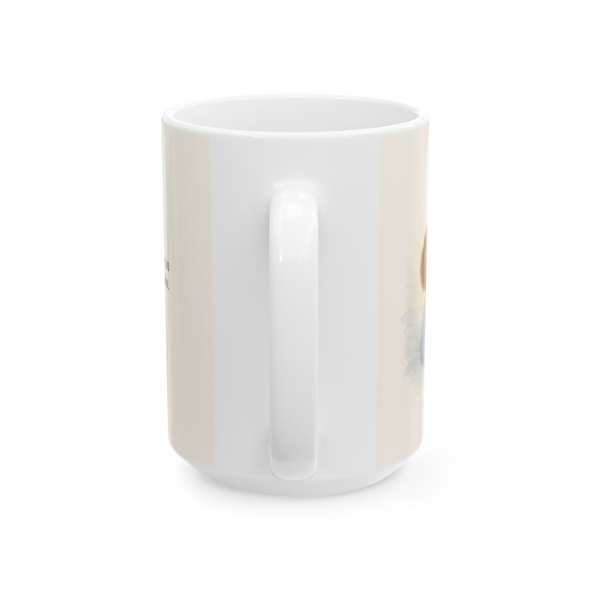 El Señor está cerca de mí | Taza de inspiración bíblica | Filipenses 4:7 — 15 oz · Vista posterior