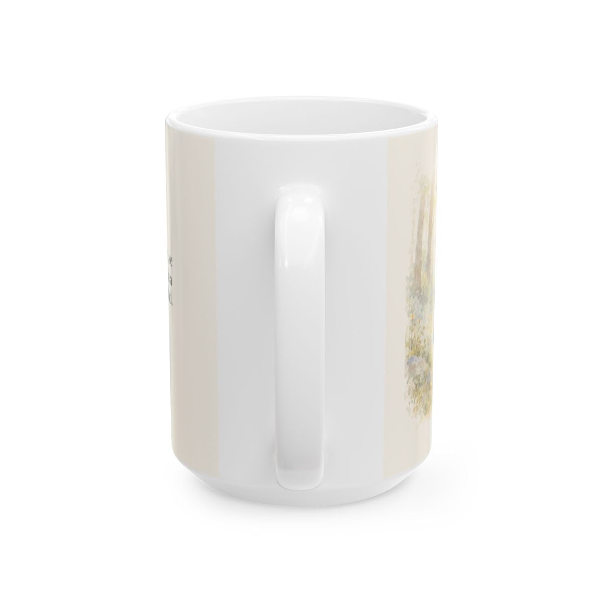 Si me falta sabiduría, Dios me la da | Taza de inspiración bíblica | Santiago 1:5 — 15 oz · Vista posterior