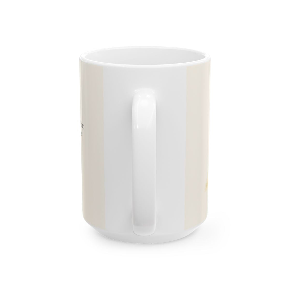 Dios me arma contra las astucias del enemigo | Taza de fe para cada mañana | Efesios 6:11 — 15 oz · Vista posterior