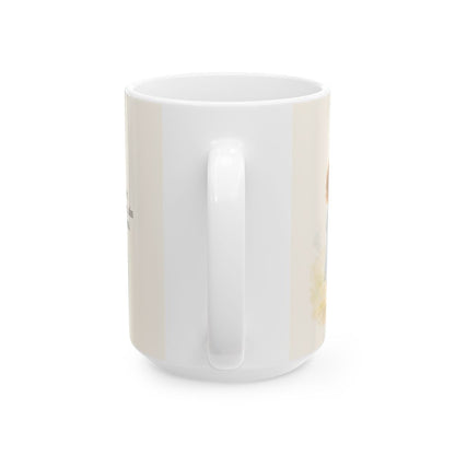 Dios me responde sin echármelo en cara | Taza devocional ilustrada | Santiago 1:5 — 15 oz · Vista posterior